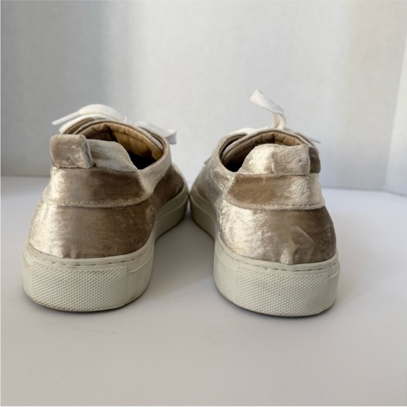 M Gemi Palestra Velvet Sneakers Italian Designer Shoes Beige Size 38 US 7.5 8 - Picture 9 of 12